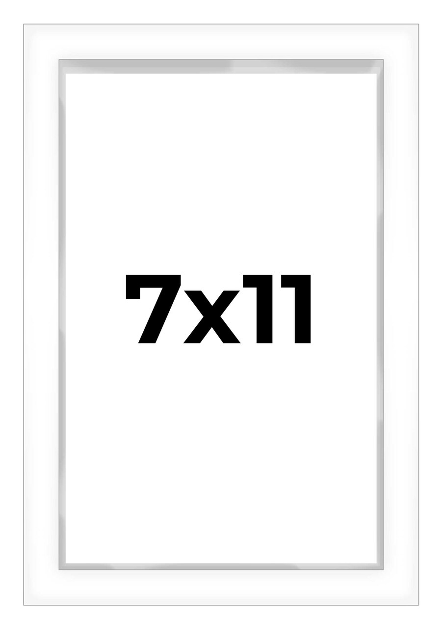 7x11 Shadow Box 3/4" Depth White Picture Frame - UV Acrylic, Backing, Hanging Hardware